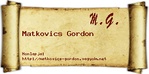 Matkovics Gordon névjegykártya